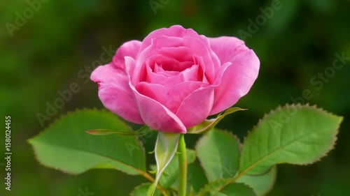 Wallpaper Mural Close up view of a pink rose in a garden setting showing delicate petals and natural light Torontodigital.ca