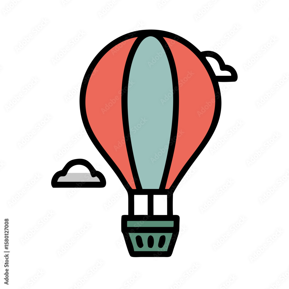 Obraz premium Hot Air Balloon Vector Icon