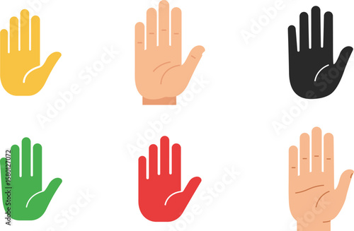 Gestural Spectrum: A visual compendium of hands, rendered in vibrant colors, demonstrating the diversity of expression and the fundamental nature of human communication. 