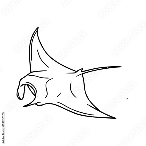 minimalist ocean manta ray design