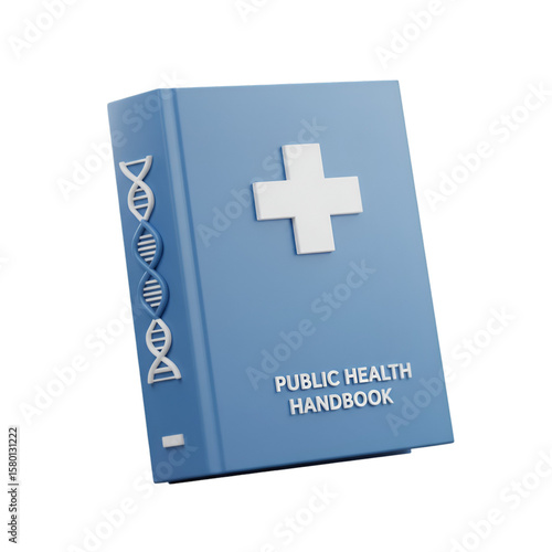 3d Illustration Of Public Health Handbook Blue Medicine And Biology