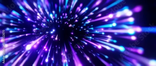 Wallpaper Mural Dynamic Abstract Light Trails: Futuristic Tunnel of Energy Torontodigital.ca