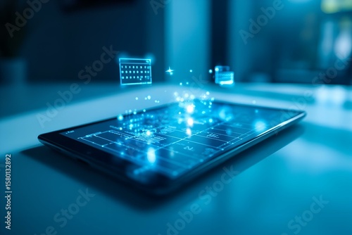 AI Powered Scheduling Interface With Digital Calendar Technology Display