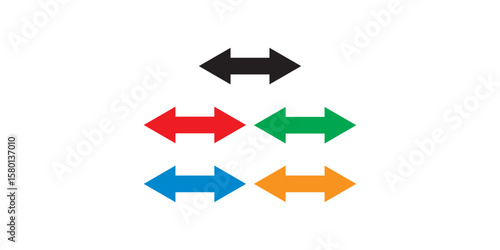 Dual sided arrow vector, icon, silhouette design. Semicircular thin, long double ended arrow vector design for website, app and logo design. Vector illustration of duel side arrow eps 10. 
