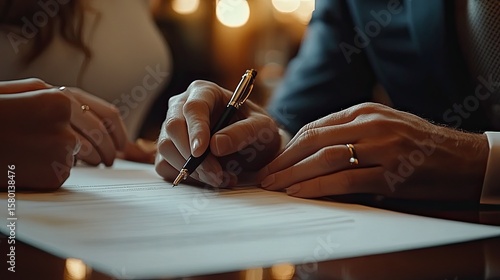Legal business document review before signing, corporate team analyzing contract terms in meeting