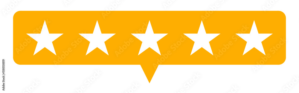 Obraz premium 五つ星 吹き出し 黄色 シンプル ベクター