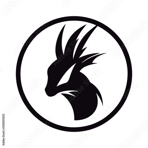 Coloring book for kids Rare Alien Animal Head vector Black vector illustration.