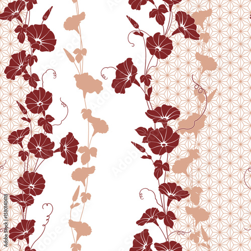 Beautiful Japanese style floral seamless pattern,