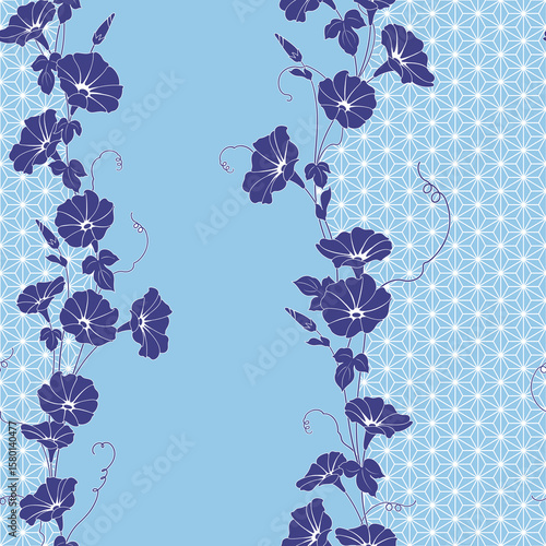 Beautiful Japanese style floral seamless pattern,