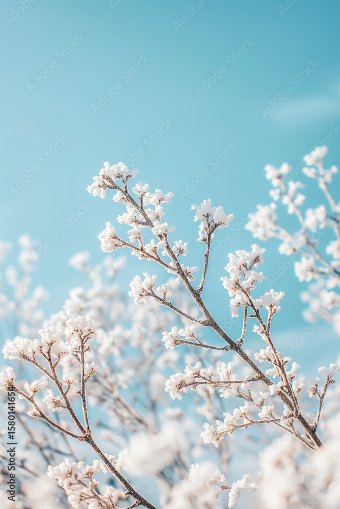 Frosted white tree branch winter nature. Hoarfrost ice crystal texture. Holiday new year season background. Christmas weather landscape. Frosted white tree branch winter nature. Hoarfrost ice crystal texture. Holiday new year season background. Christmas weather landscape.