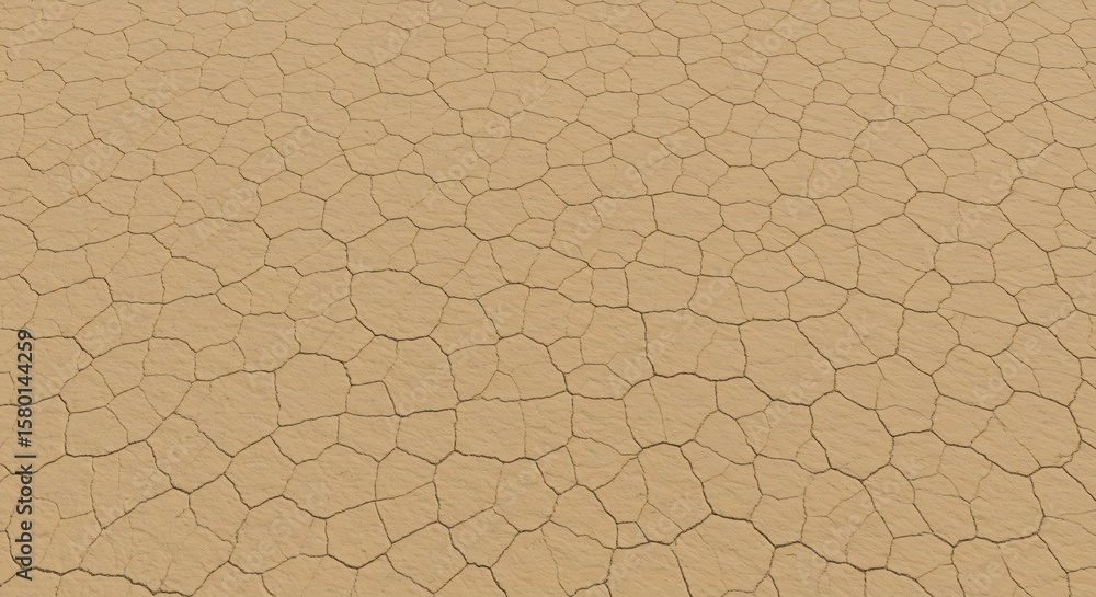 Light brown cracked desert ground with a network of fissures stretching across a flat dry plain Light brown cracked desert ground with a network of fissures stretching across a flat dry plain