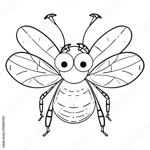 Cute cartoon Housefly kawai illustration