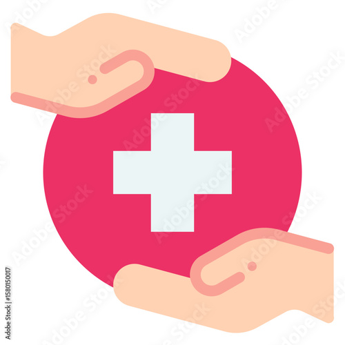 Health Icon in Flat Color Style Suitable for Web, Apps, Presentation, or Printable Meanings	