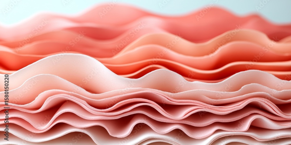 Obraz premium Elegant Soft Wave Texture Pattern Background, Delicate Light Abstract Design in Pastel Coral Shades