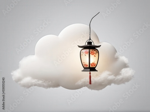  A solitary lantern inspired by the elegant motifs of ancient Korean hanbok