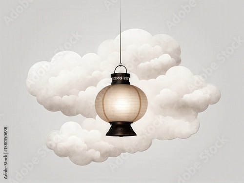  A solitary lantern inspired by the elegant motifs of ancient Korean hanbok