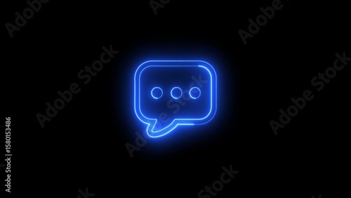 Glowing neon color message box icon conversation notice receive massage sign symbol icon