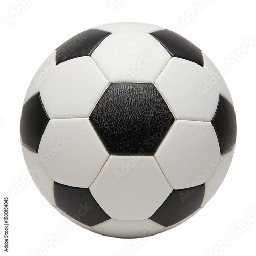 A soccer ball  black and white  isolated on a white background.