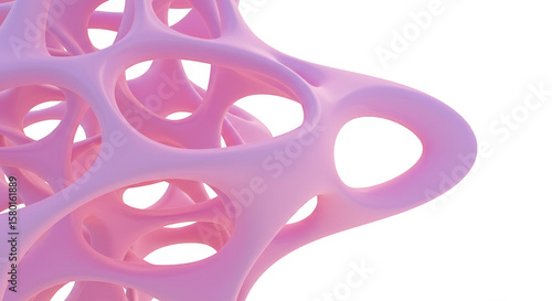 Abstract 3D Pink Shape Transparent Background Modern Design Pattern