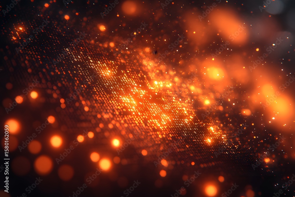 Fototapeta premium Abstract Digital Glowing Light Pattern - Dynamic Technology Background for Design