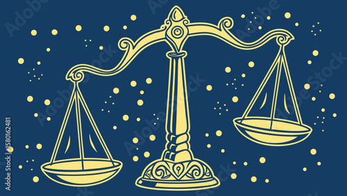 Scales of justice law and order balance libra zodiac sign astrology legal system symbol equal rights concept