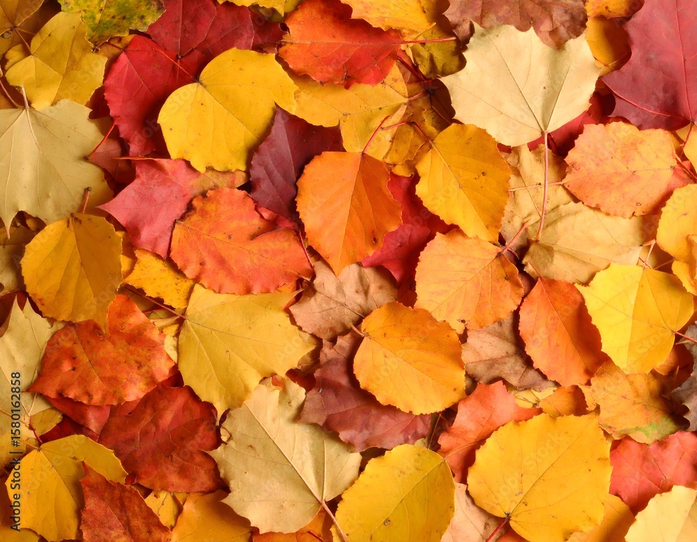 Obraz premium 森の地面を埋め尽くす秋の色彩