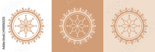 Arabic petal icon set. Islamic ornament. Saudi Geometric Motif. Vector illustration
