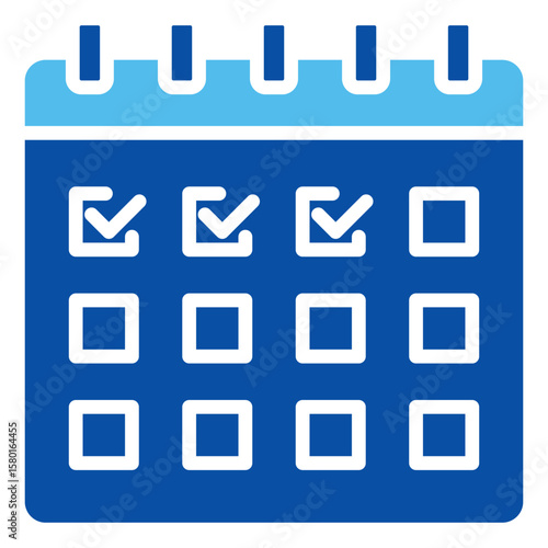 Check Icons In Blue Style, Vector Illustration