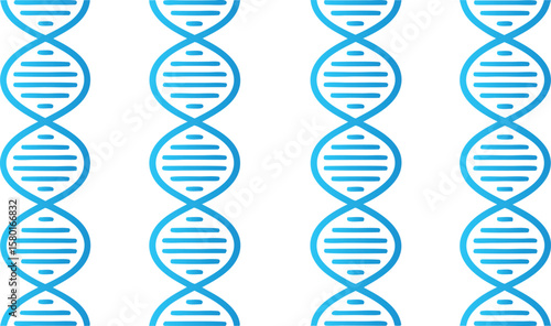 Blue gradient D N A helix pattern on white background