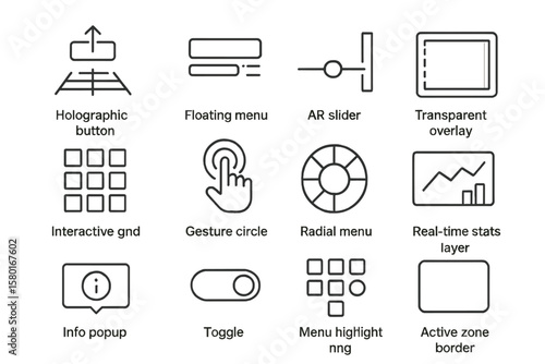 Holographic interface icons for augmented reality and interactive menus