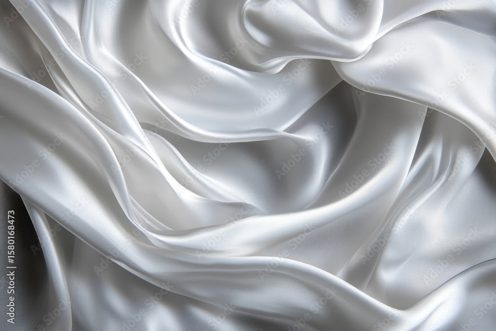Fototapeta premium Elegant White Silk Waves With a Modern Fabric Texture, Soft Material Background for Stylish Designs