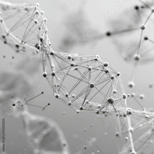 Abstract DNA-like structure in grayscale