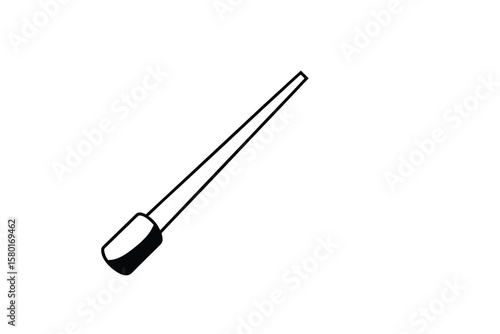 Simple Black and White Endodontic Reamer Illustration for Dental Procedures and Root Canals in Silhouette