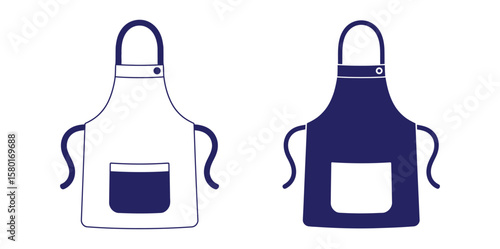 outline silhouette apron icon set isolated on white backgroundisolated on white background, are ready for cooking and protecting clothes