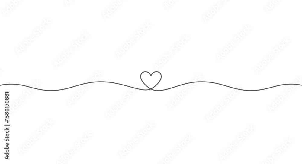 Obraz premium Simple Continuous Line Heart Symbolizing Love and Connection.