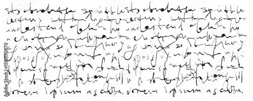 Vintage handwriting letter, retro unreadable text