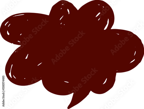 Grunge cloud shaped hand drawn speech bubble