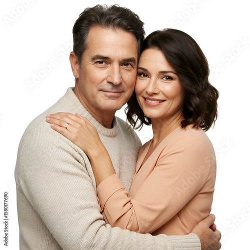 Couple Portrait Embracing in Love and Happiness with Transparent Background