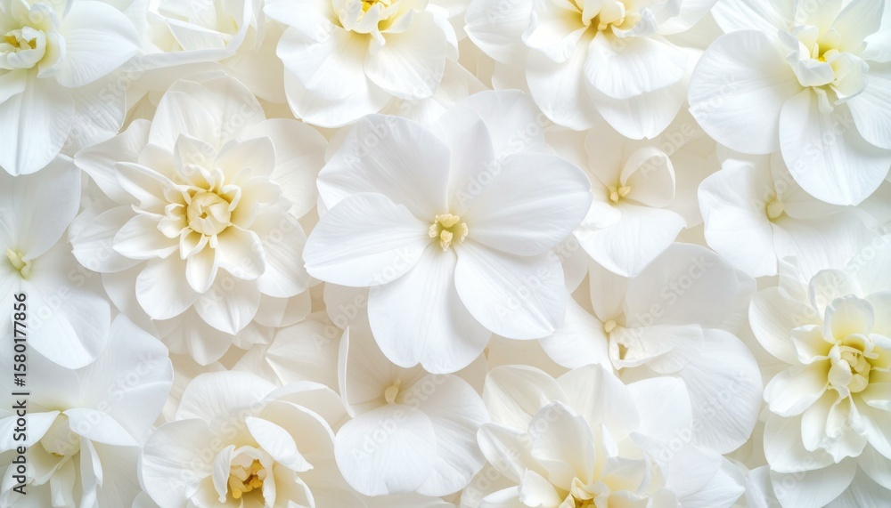 Fototapeta premium White flower background texture floral pattern spring blossom petals