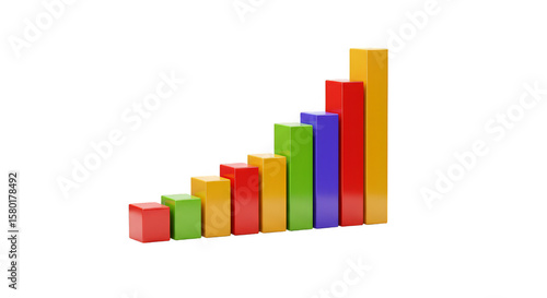 Free Download Colorful 3D Graph Shows Business Growth Chart Statistic Increase - GFXLoad