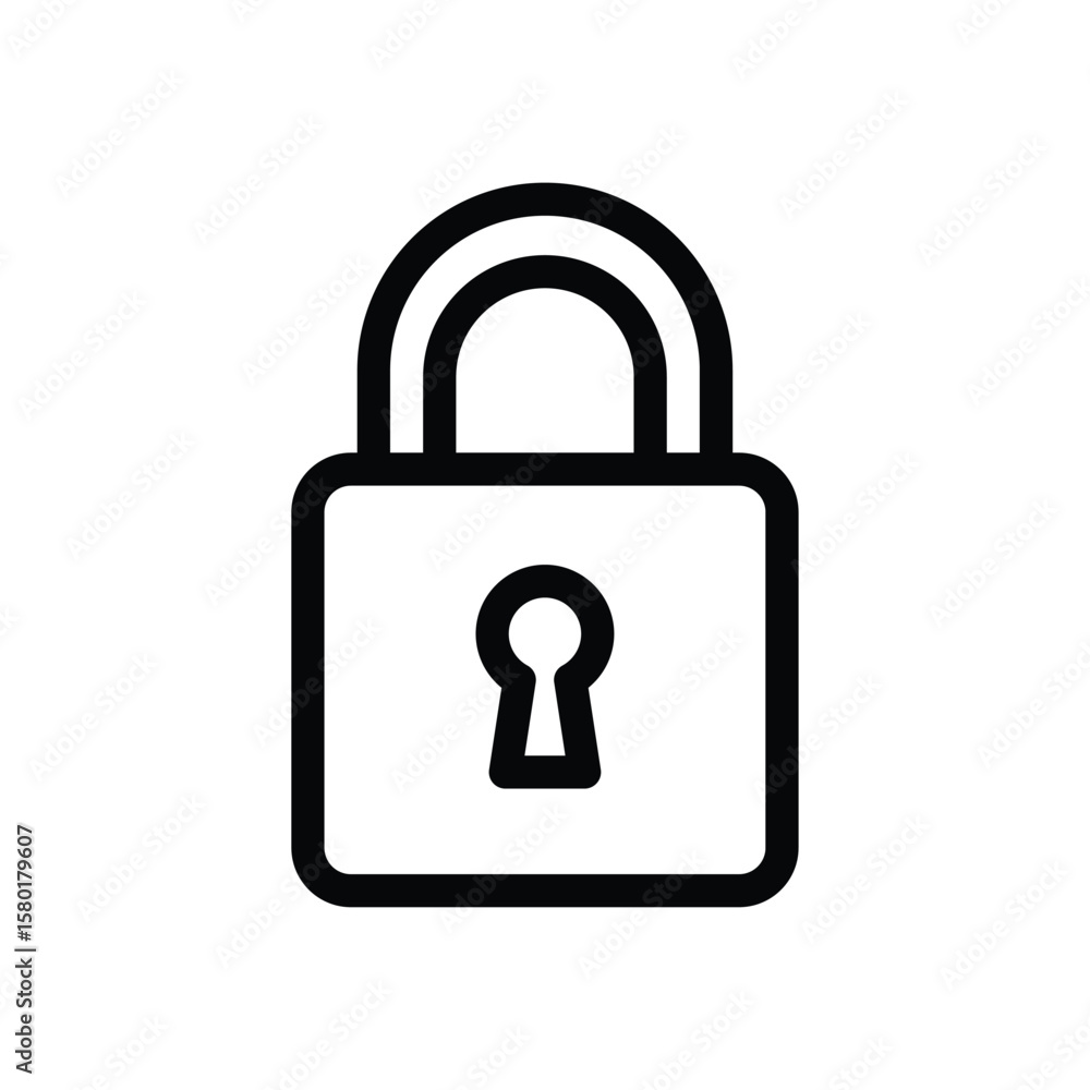 Simple and Minimalistic Icon of a Padlock for Security Concepts Simple and Minimalistic Icon of a Padlock for Security Concepts
