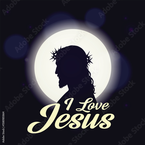 vector  silhouette of  Jesus Christ 