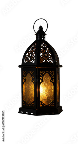 Illuminated Lantern Vintage Light Glowing Transparent Background Design