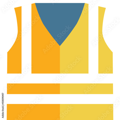 safety vest vector flat illustration