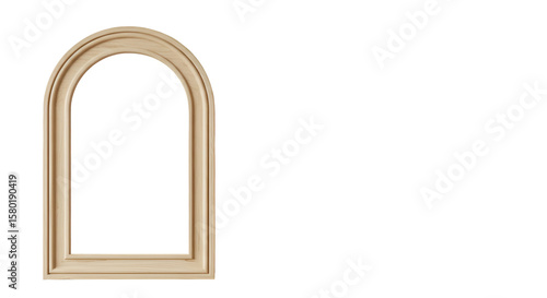 Illustration Golden Arch Frame Antique Style on Transparent Background