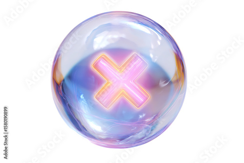 Neon X in a iridescent bubble