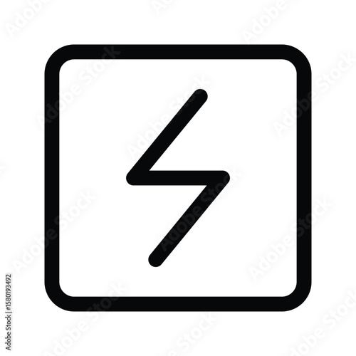 Outline zap icon for lightning, fast, or electric concepts