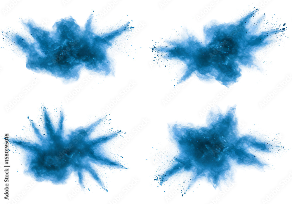 Fototapeta premium Abstract Blue Watercolor Splatter Stain Isolated On Transparent Background