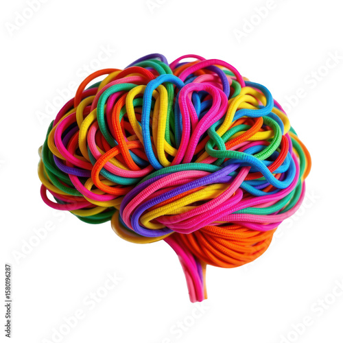 Wallpaper Mural Colorful Abstract Brain Made of Twisted Rubber Bands and Cords Torontodigital.ca