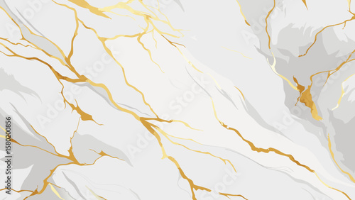 Elegant white marble texture with luxurious gold veins and swirling patterns